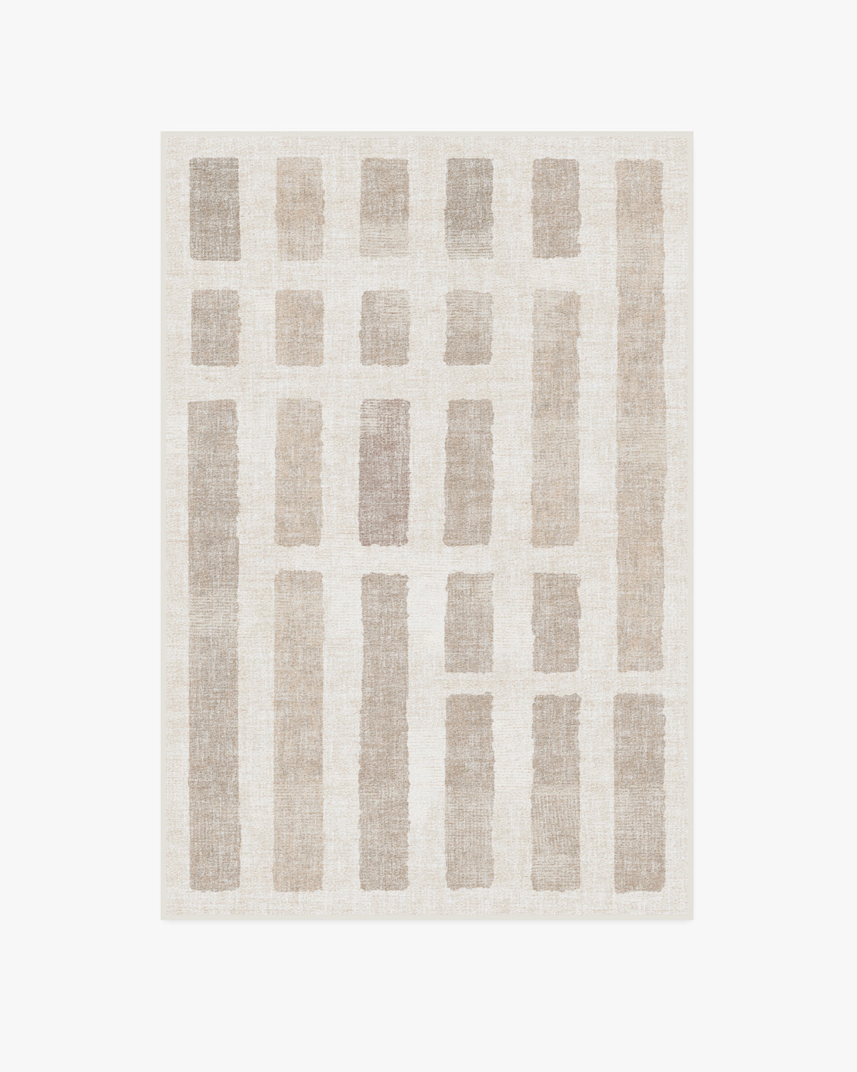Tapis plat moderne et décontracté avec motif lavable en briques ivoire naturel, idéal pour le salon et la chambre.