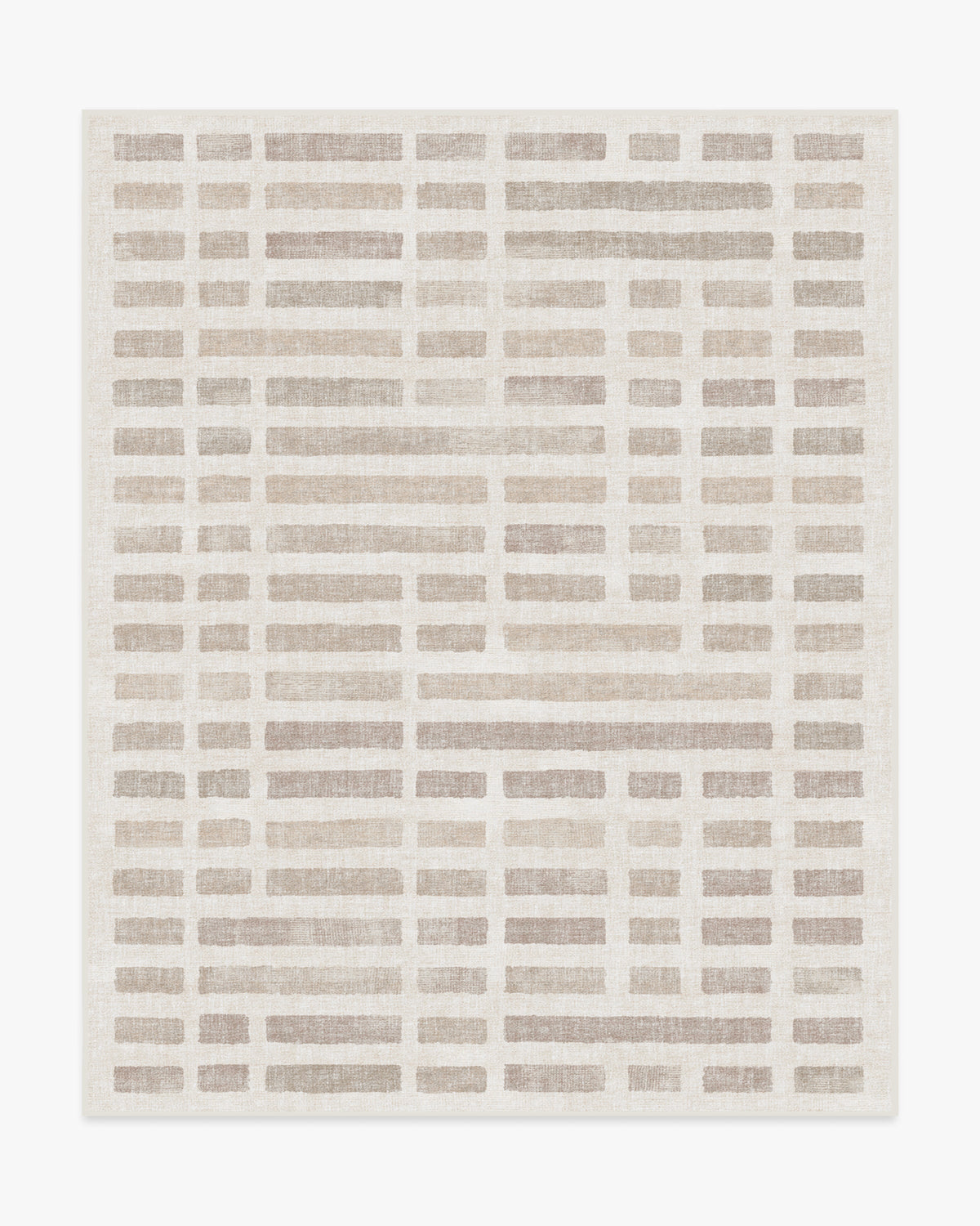 Tapis plat moderne et décontracté avec motif lavable en briques ivoire naturel, idéal pour le salon et la chambre.