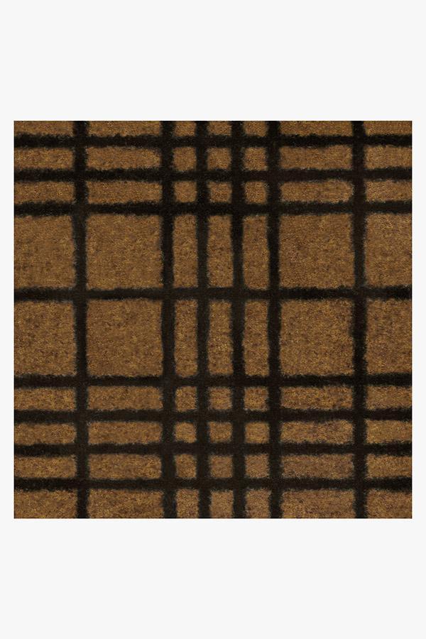 Paillasson géométrique moderne lavable avec motif à carreaux écossais noirs pour entrée et porche