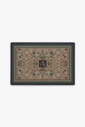 Paillasson Lavable en Tissu Floral Botanique avec Motif Personnalisé Lettre Vigne Fleur pour Entrée et Porche