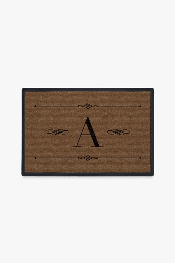 Paillasson lavable simple et personnalisé avec motif initial audacieux pour entrée et porche