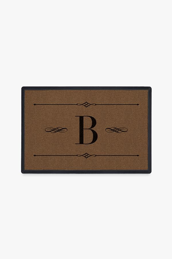 Paillasson lavable simple et personnalisé avec motif initial audacieux pour entrée et porche