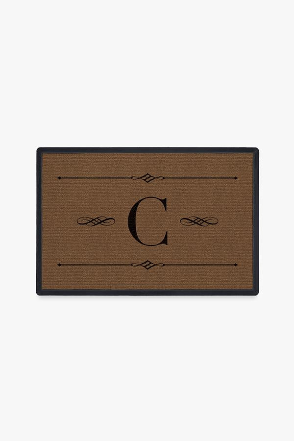 Paillasson lavable simple et personnalisé avec motif initial audacieux pour entrée et porche