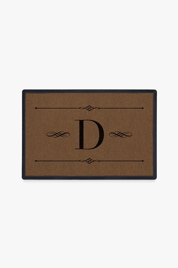 Paillasson lavable simple et personnalisé avec motif initial audacieux pour entrée et porche