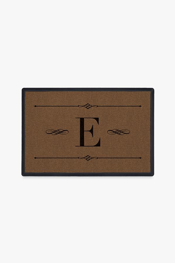 Paillasson lavable simple et personnalisé avec motif initial audacieux pour entrée et porche