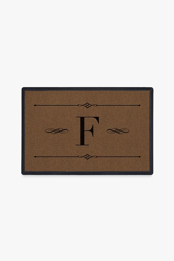 Paillasson lavable simple et personnalisé avec motif initial audacieux pour entrée et porche