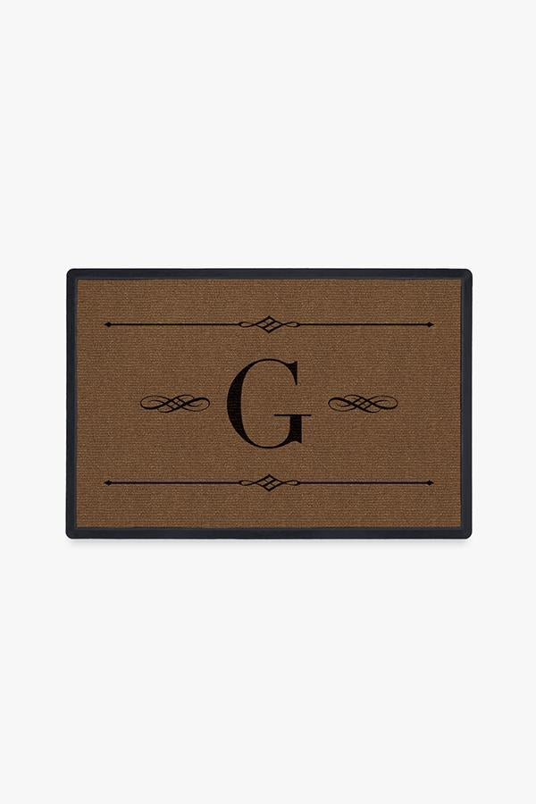 Paillasson lavable simple et personnalisé avec motif initial audacieux pour entrée et porche