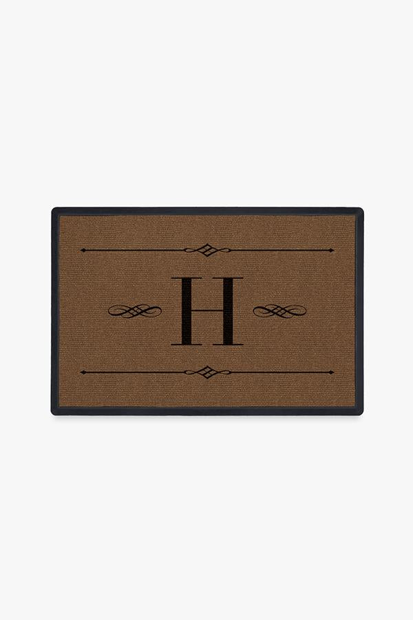 Paillasson lavable simple et personnalisé avec motif initial audacieux pour entrée et porche