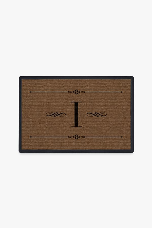 Paillasson lavable simple et personnalisé avec motif initial audacieux pour entrée et porche