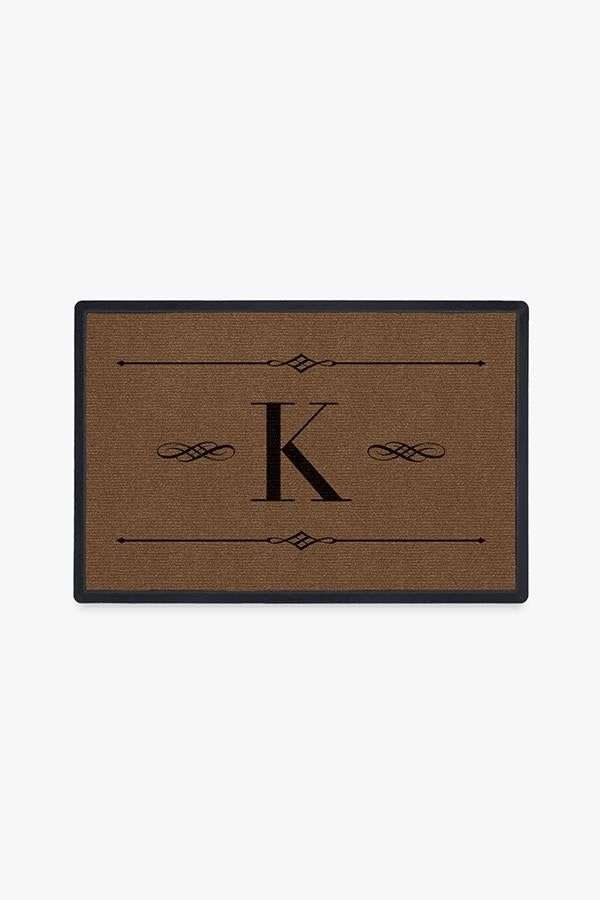 Paillasson lavable simple et personnalisé avec motif initial audacieux pour entrée et porche