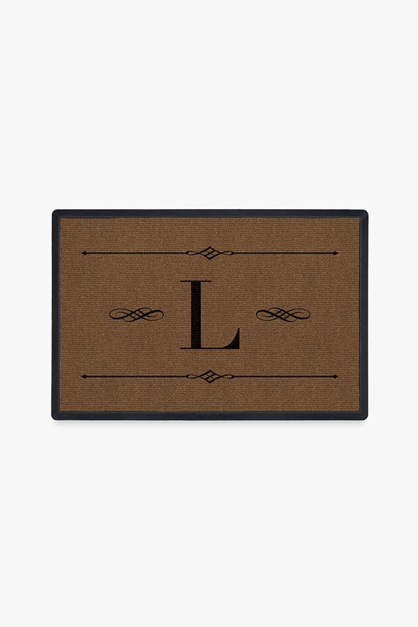 Paillasson lavable simple et personnalisé avec motif initial audacieux pour entrée et porche