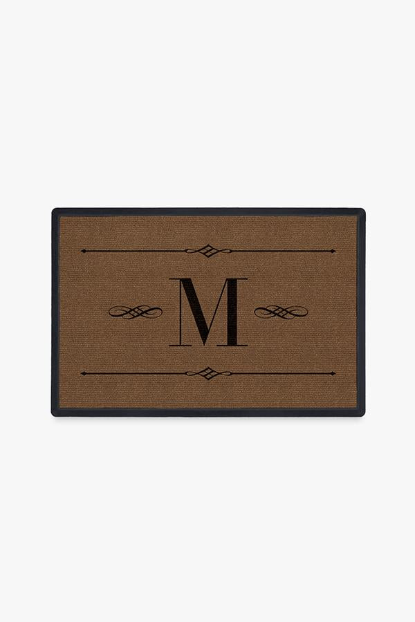 Paillasson lavable simple et personnalisé avec motif initial audacieux pour entrée et porche