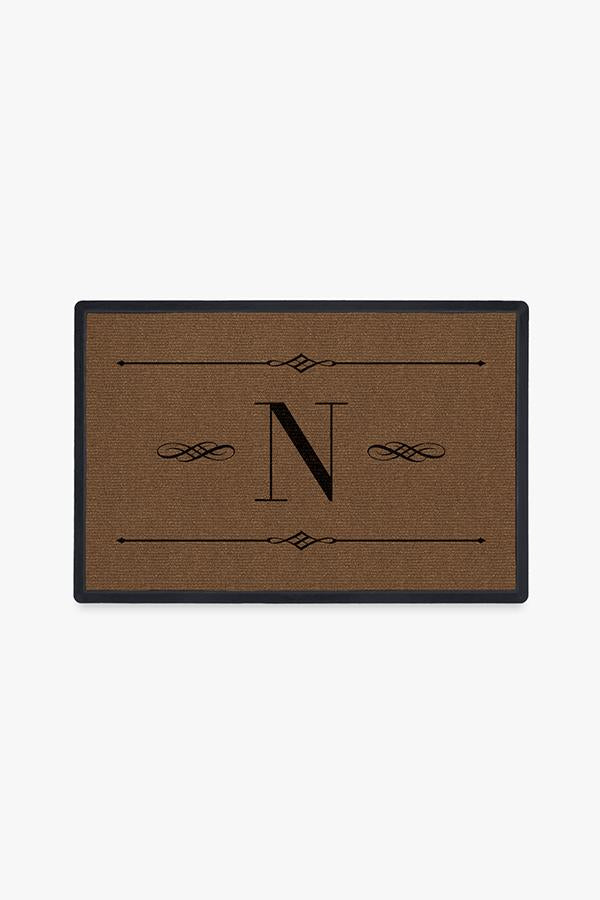 Paillasson lavable simple et personnalisé avec motif initial audacieux pour entrée et porche