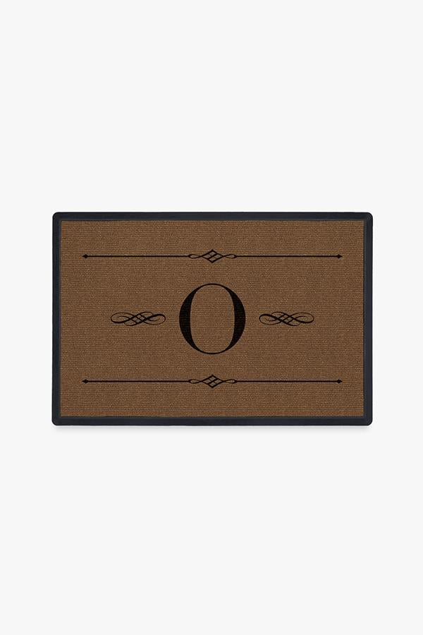 Paillasson lavable simple et personnalisé avec motif initial audacieux pour entrée et porche