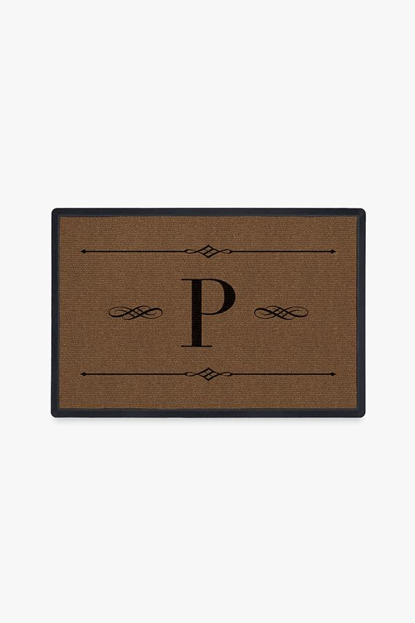 Paillasson lavable simple et personnalisé avec motif initial audacieux pour entrée et porche