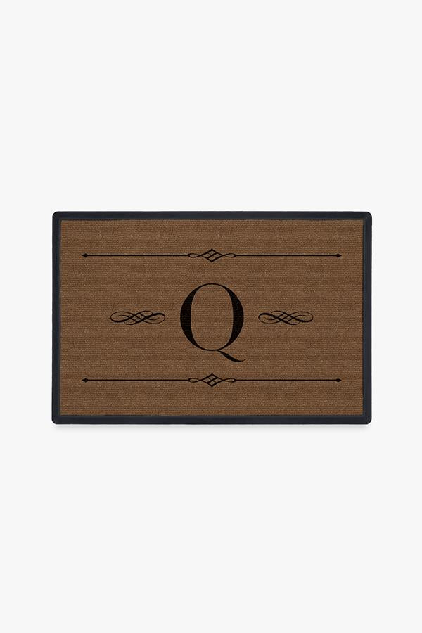 Paillasson lavable simple et personnalisé avec motif initial audacieux pour entrée et porche