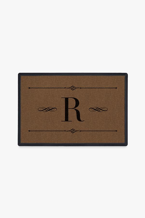Paillasson lavable simple et personnalisé avec motif initial audacieux pour entrée et porche