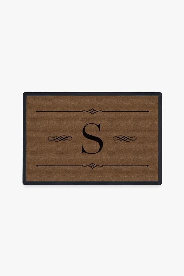 Paillasson lavable simple et personnalisé avec motif initial audacieux pour entrée et porche