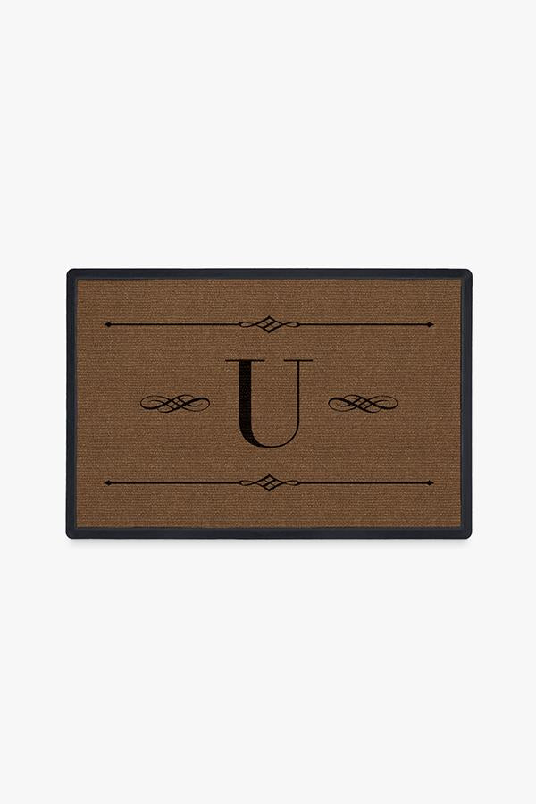 Paillasson lavable simple et personnalisé avec motif initial audacieux pour entrée et porche
