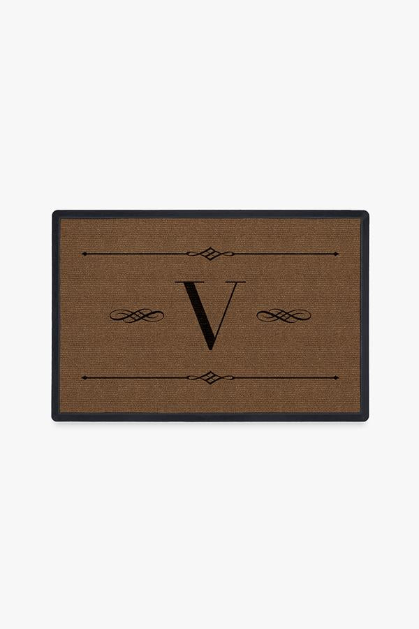 Paillasson lavable simple et personnalisé avec motif initial audacieux pour entrée et porche