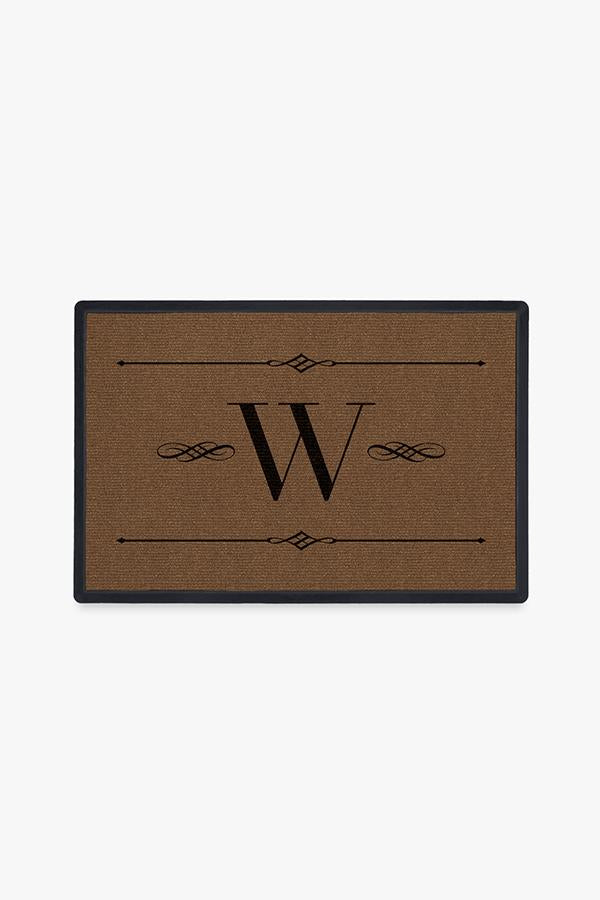 Paillasson lavable simple et personnalisé avec motif initial audacieux pour entrée et porche
