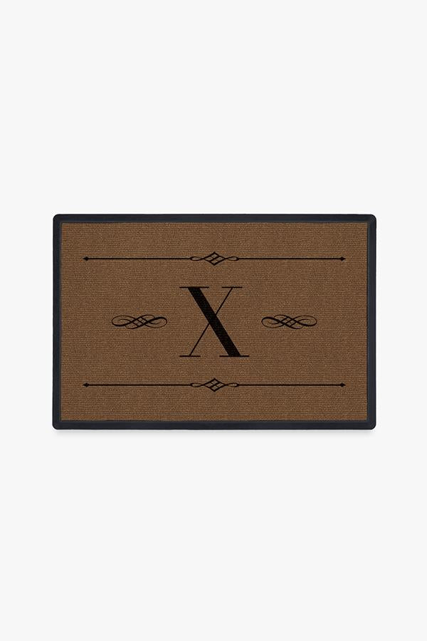 Paillasson lavable simple et personnalisé avec motif initial audacieux pour entrée et porche