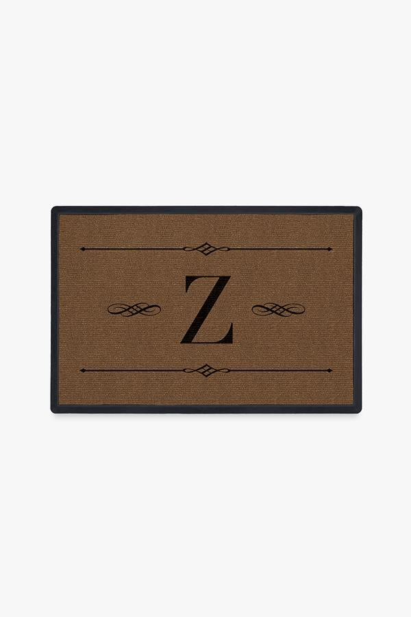 Paillasson lavable simple et personnalisé avec motif initial audacieux pour entrée et porche