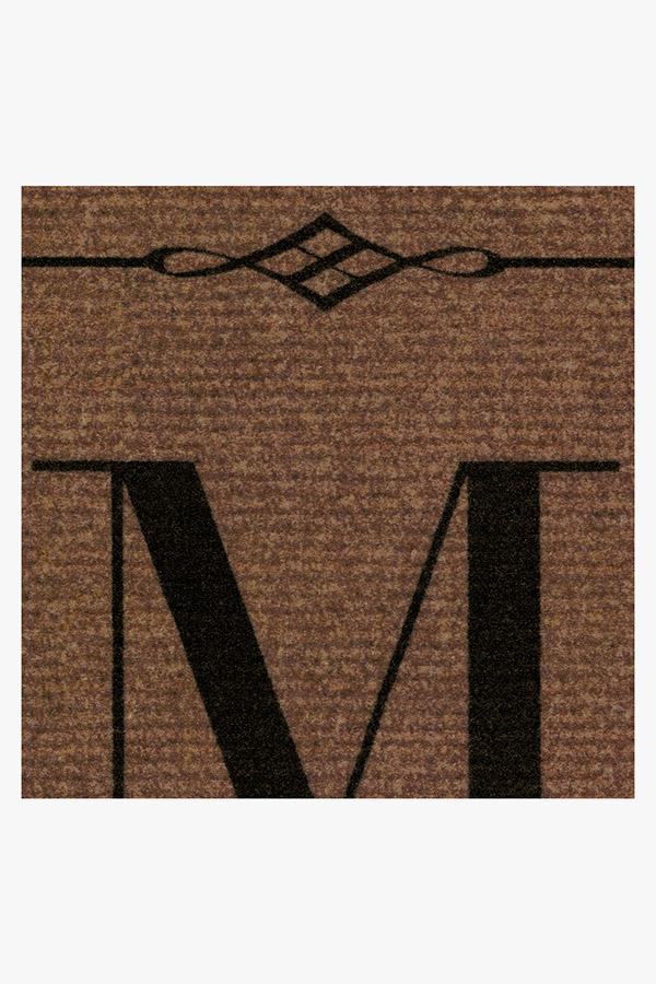 Paillasson lavable simple et personnalisé avec motif initial audacieux pour entrée et porche
