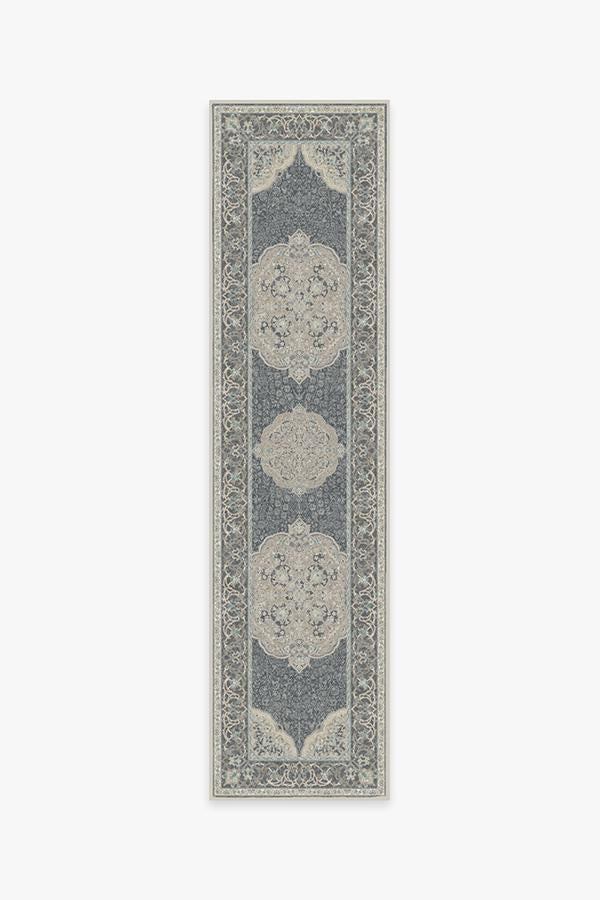 Tapis tissé plat à motifs persans avec silhouette florale cachée crème et sauge pour chambre d'enfant et salon