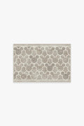 Tapis plat tissé de caractère moderne avec silhouette de treillis sur toute la surface en gris cendré pour chambre d'enfant et salon