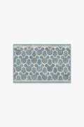 Tapis plat tissé de caractère moderne avec motif silhouette à treillis en bleu ardoise pour chambre d'enfant et salon