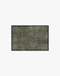 Tapis tissé plat britannique Arts & Crafts avec motif botanique lavable en vigne vert forêt pour salon et bureau