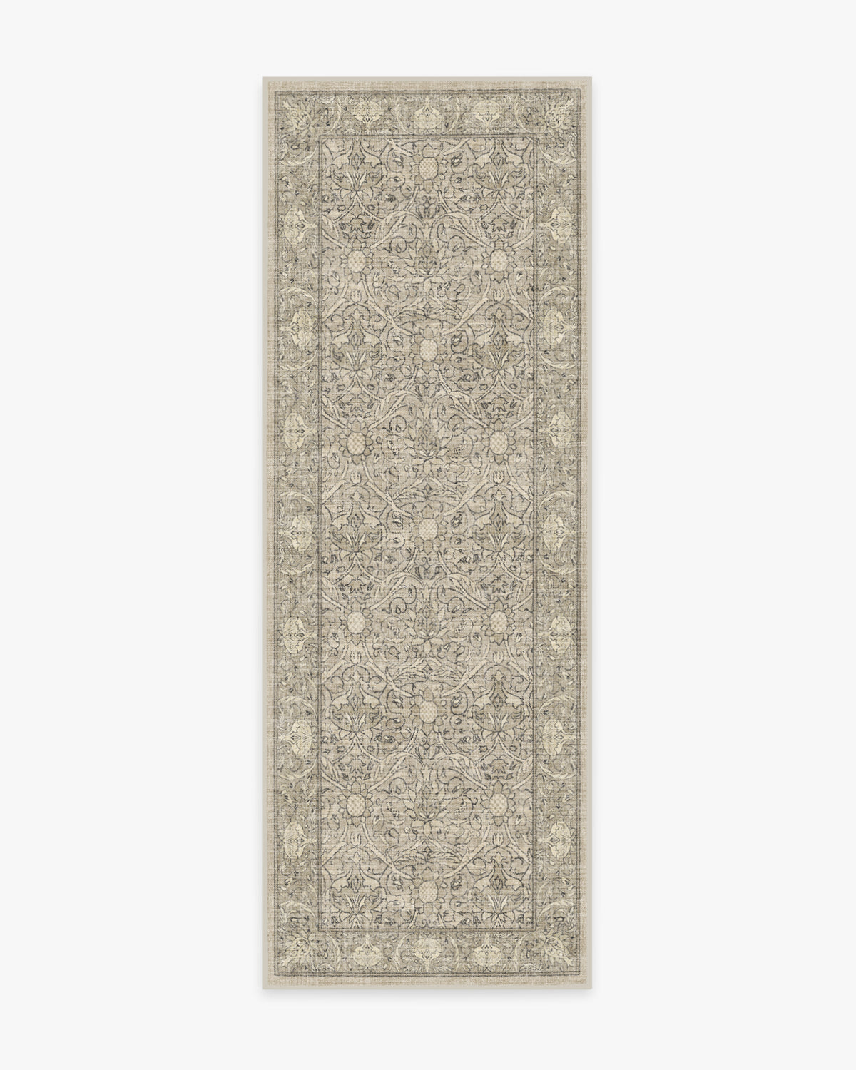 Tapis tissé plat traditionnel britannique avec motif floral de vigne lavable en pierre naturelle pour salon et bureau