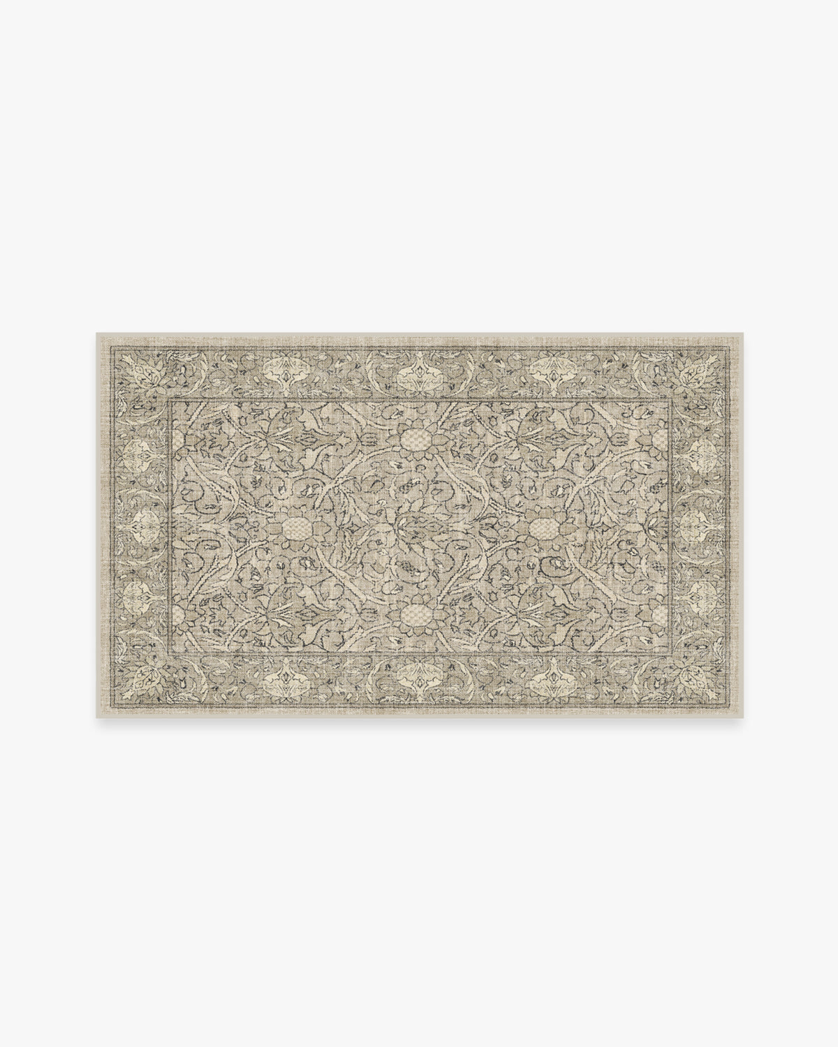 Tapis tissé plat traditionnel britannique avec motif floral de vigne lavable en pierre naturelle pour salon et bureau