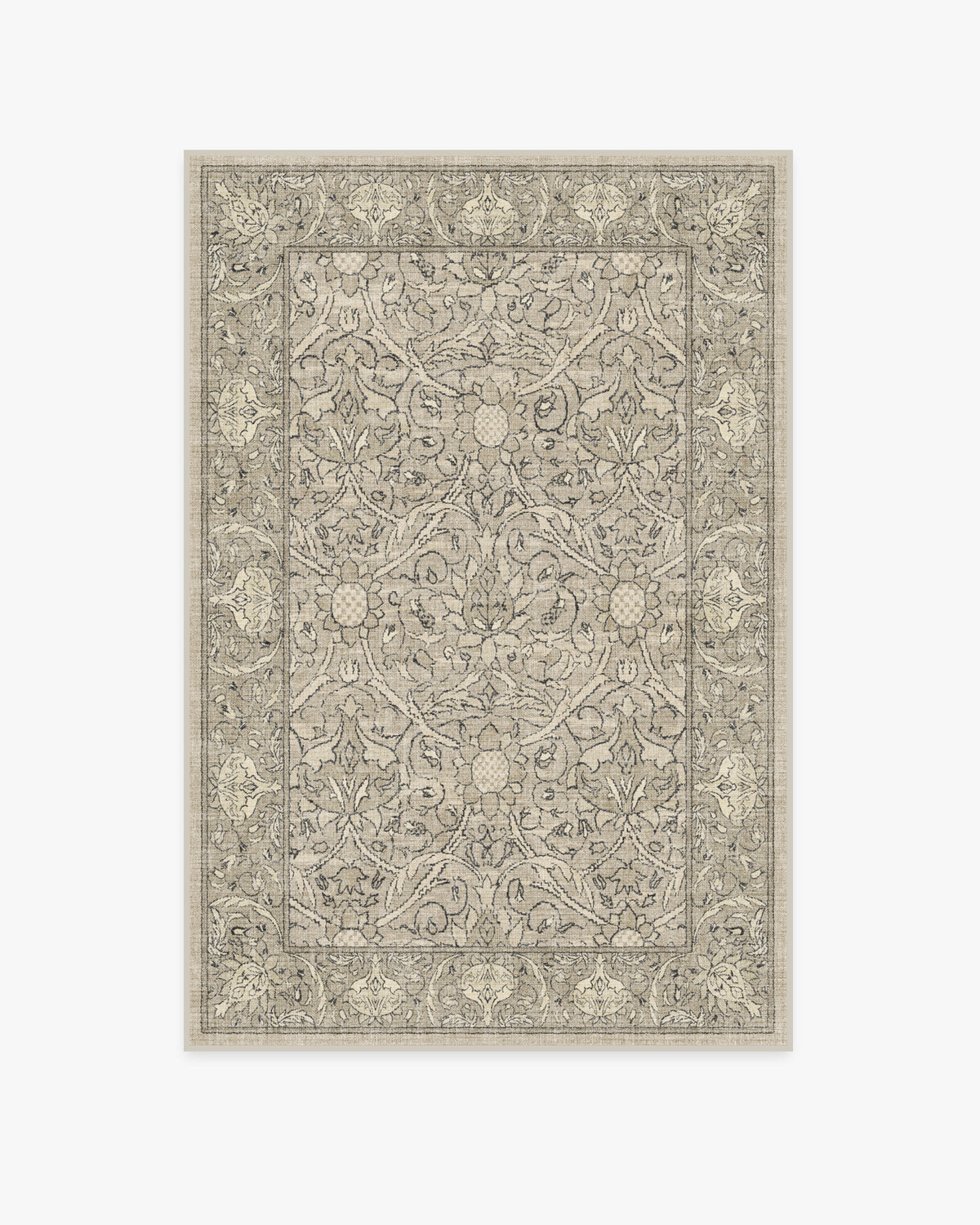 Tapis tissé plat traditionnel britannique avec motif floral de vigne lavable en pierre naturelle pour salon et bureau