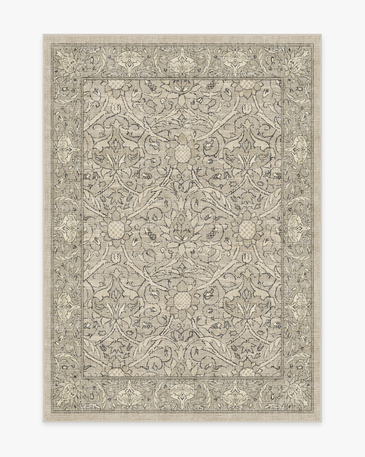 Tapis tissé plat traditionnel britannique avec motif floral de vigne lavable en pierre naturelle pour salon et bureau