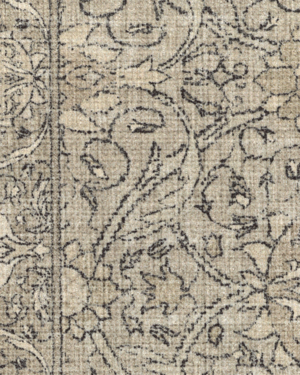 Tapis tissé plat traditionnel britannique avec motif floral de vigne lavable en pierre naturelle pour salon et bureau