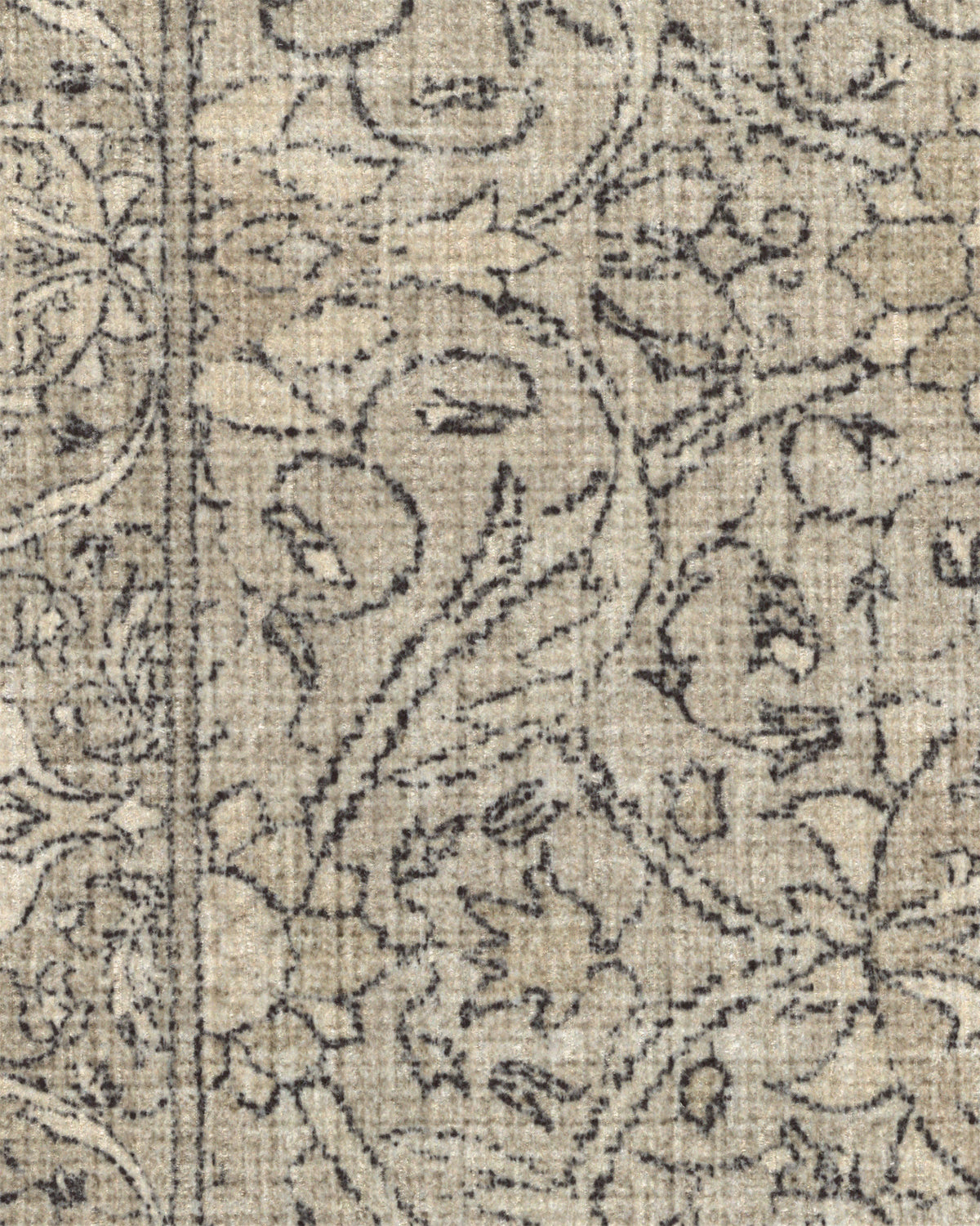 Tapis tissé plat traditionnel britannique avec motif floral de vigne lavable en pierre naturelle pour salon et bureau