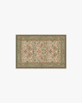 Tapis tissé plat britannique avec imprimé lavable sauge rose oiseau et fruits pour salon et bureau