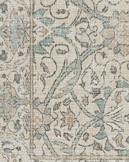 Tapis britannique traditionnel tissé à plat avec motif de vigne botanique lavable en jade naturel pour le salon et le bureau