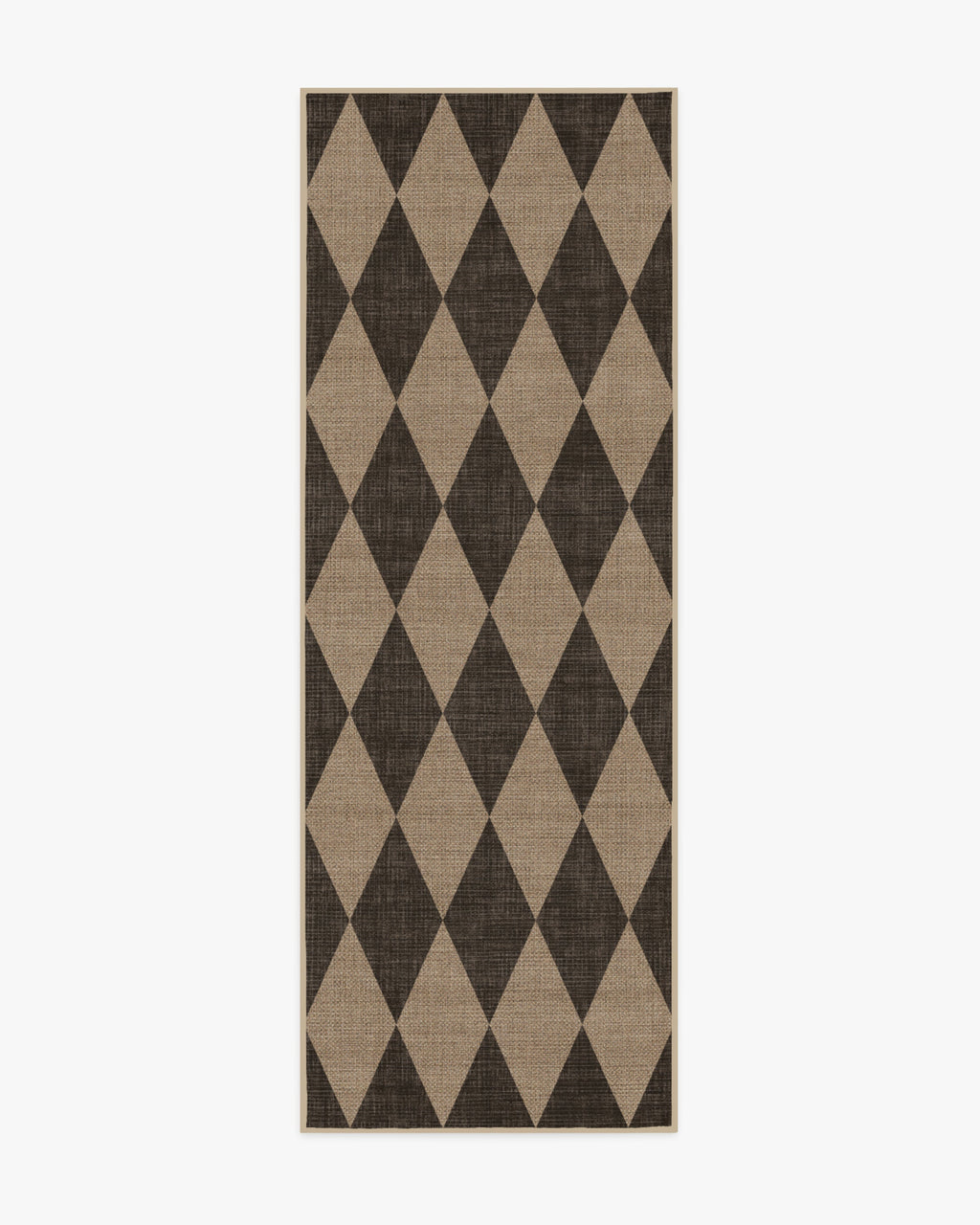 Tapis plat italien en polyester recyclé avec motif Arlequin noir lavable pour salon et bureau
