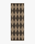 Tapis plat italien en polyester recyclé avec motif Arlequin noir lavable pour salon et bureau