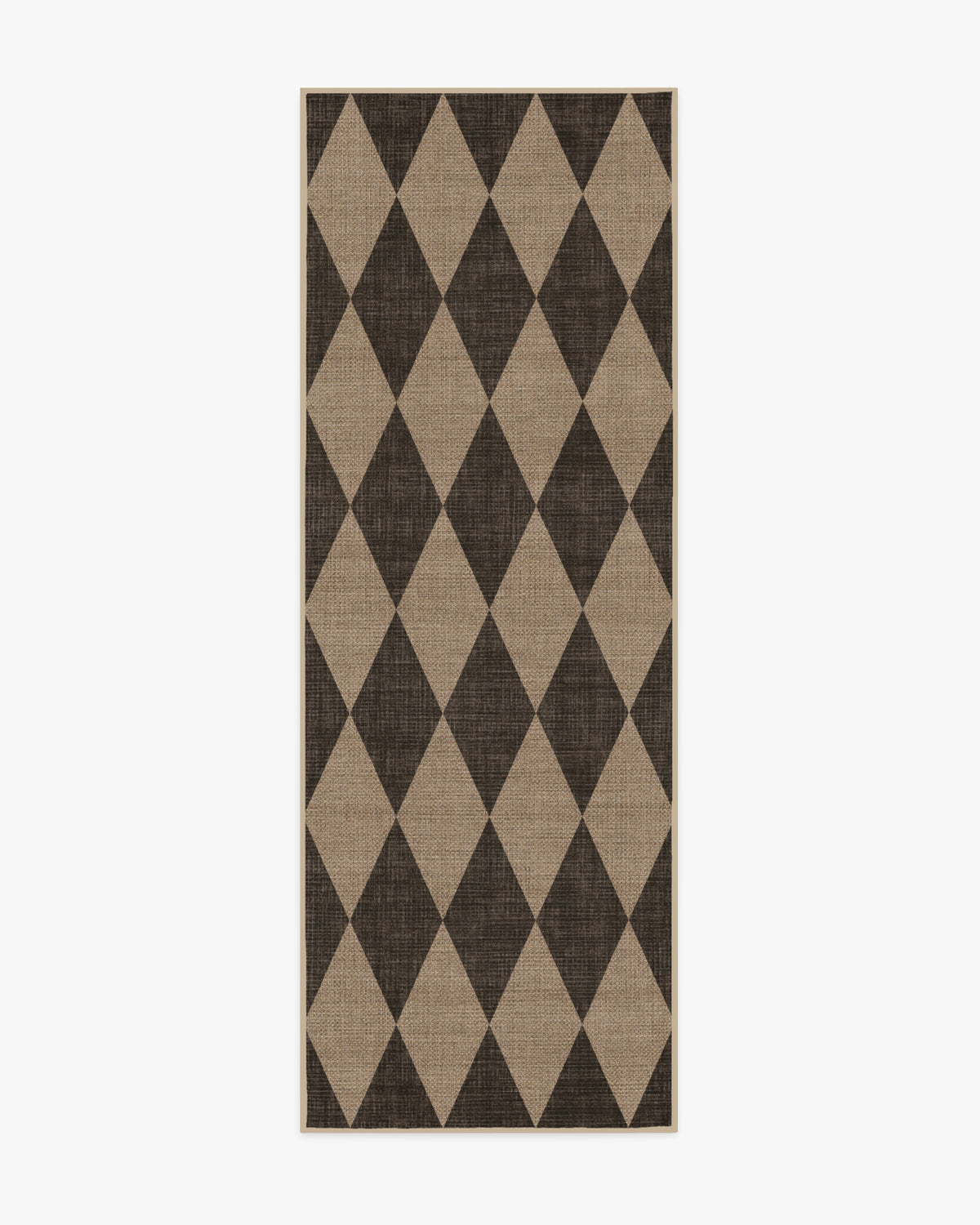 Tapis plat italien en polyester recyclé avec motif Arlequin noir lavable pour salon et bureau