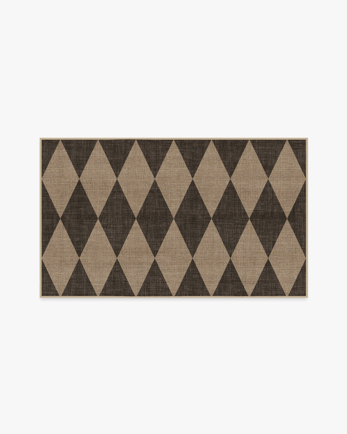 Tapis plat italien en polyester recyclé avec motif Arlequin noir lavable pour salon et bureau
