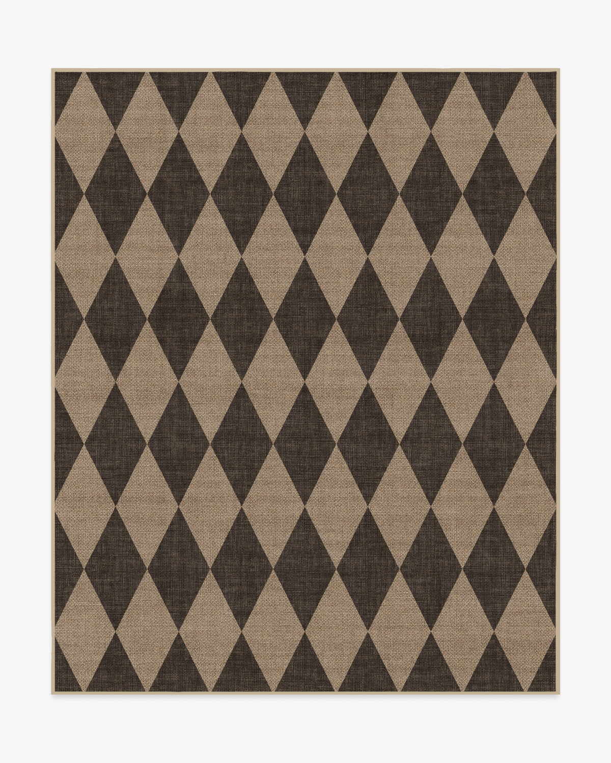 Tapis plat italien en polyester recyclé avec motif Arlequin noir lavable pour salon et bureau