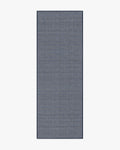 Tapis plat tissé en polyester recyclé, style minimaliste moderne, avec texture losange lavable bleu marine pour salon et chambre à coucher