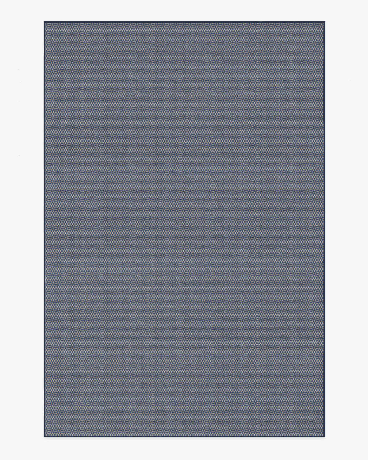 Tapis plat tissé en polyester recyclé, style minimaliste moderne, avec texture losange lavable bleu marine pour salon et chambre à coucher