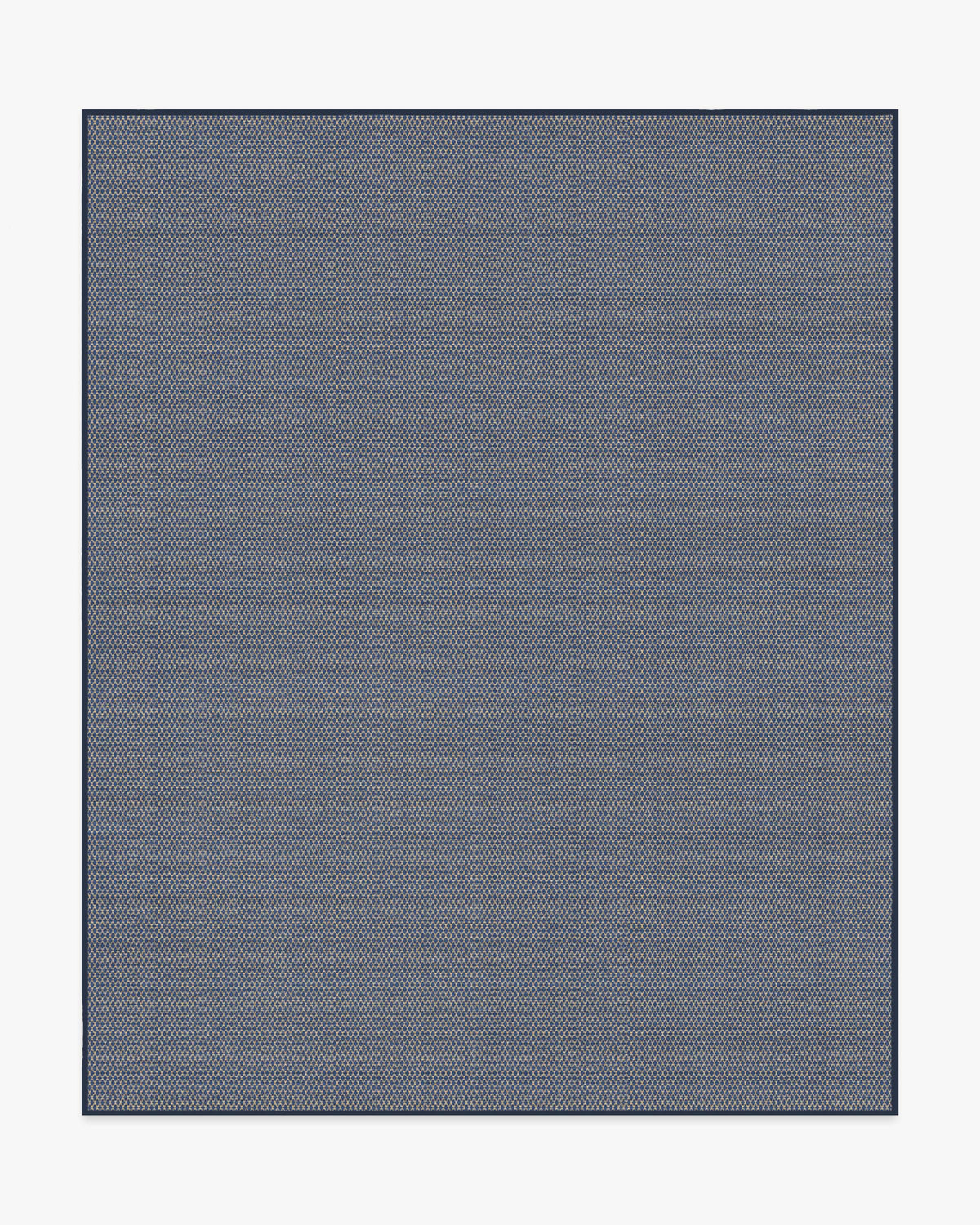 Tapis plat tissé en polyester recyclé, style minimaliste moderne, avec texture losange lavable bleu marine pour salon et chambre à coucher