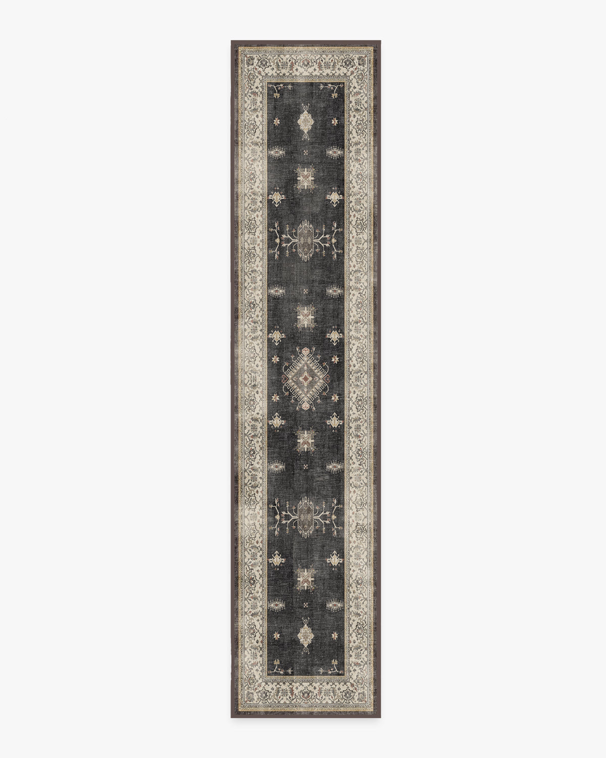 Tapis persan tissé plat de ferme moderne avec motif géométrique lavable en bois foncé pour salon et salle à manger