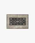 Tapis persan tissé plat de ferme moderne avec motif géométrique lavable en bois foncé pour salon et salle à manger